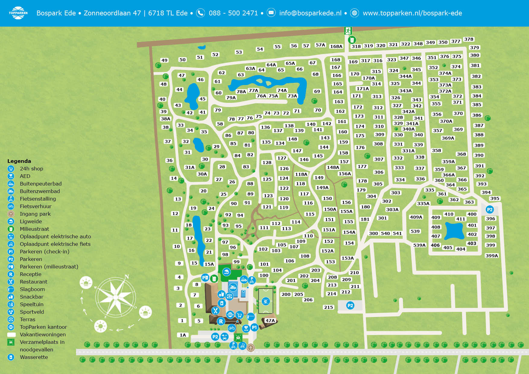 TopParken Bospark Ede plattegrond