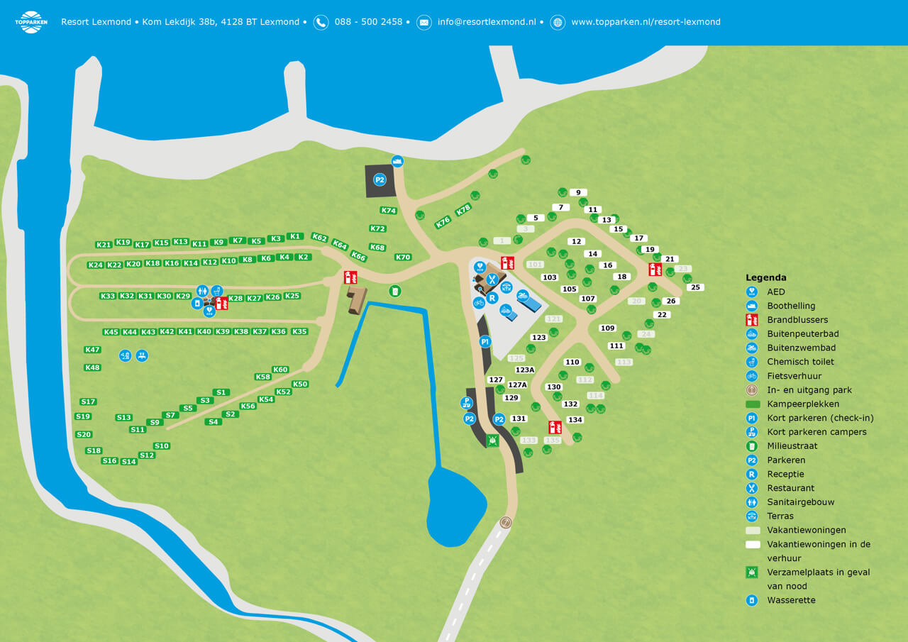 TopParken Resort Lexmond plattegrond