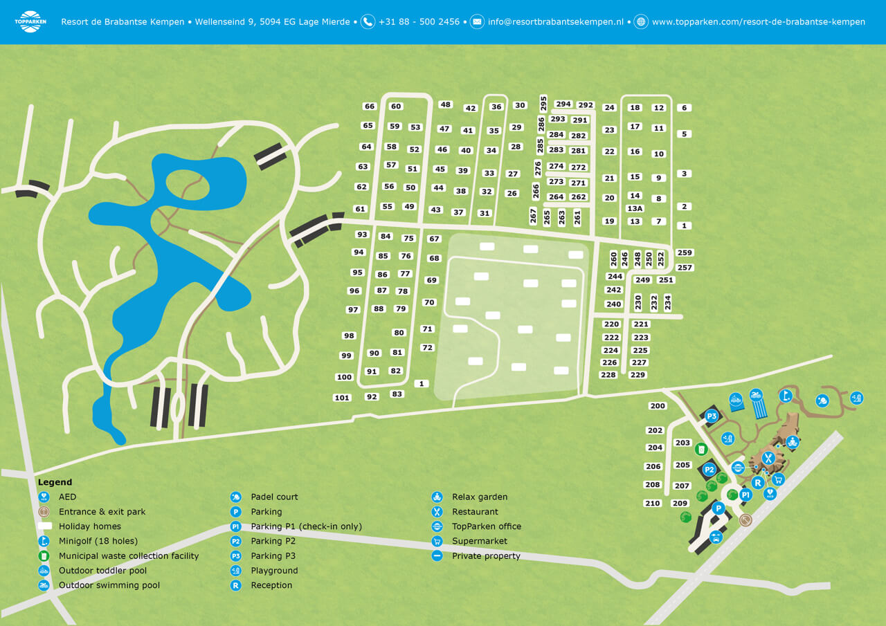 TopParken Resort de Brabantse Kempen plattegrond