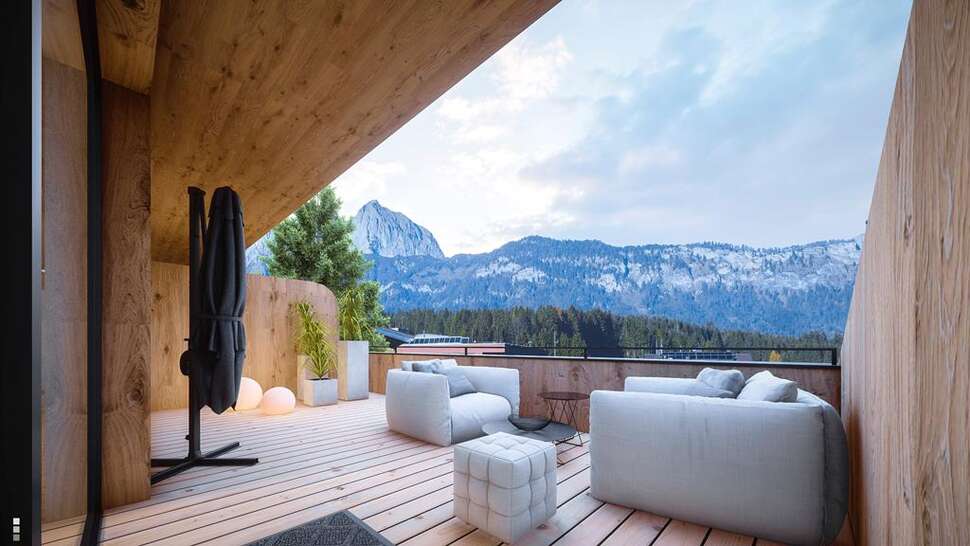 Kitzbühel Suites uitzicht bergen wintersport