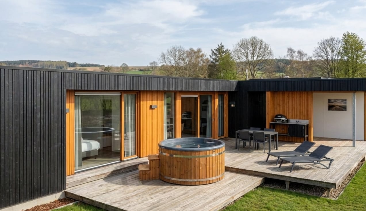 Vakantiehuisjes met hottub - 19 x de mooiste cottages met warm buitenbad!